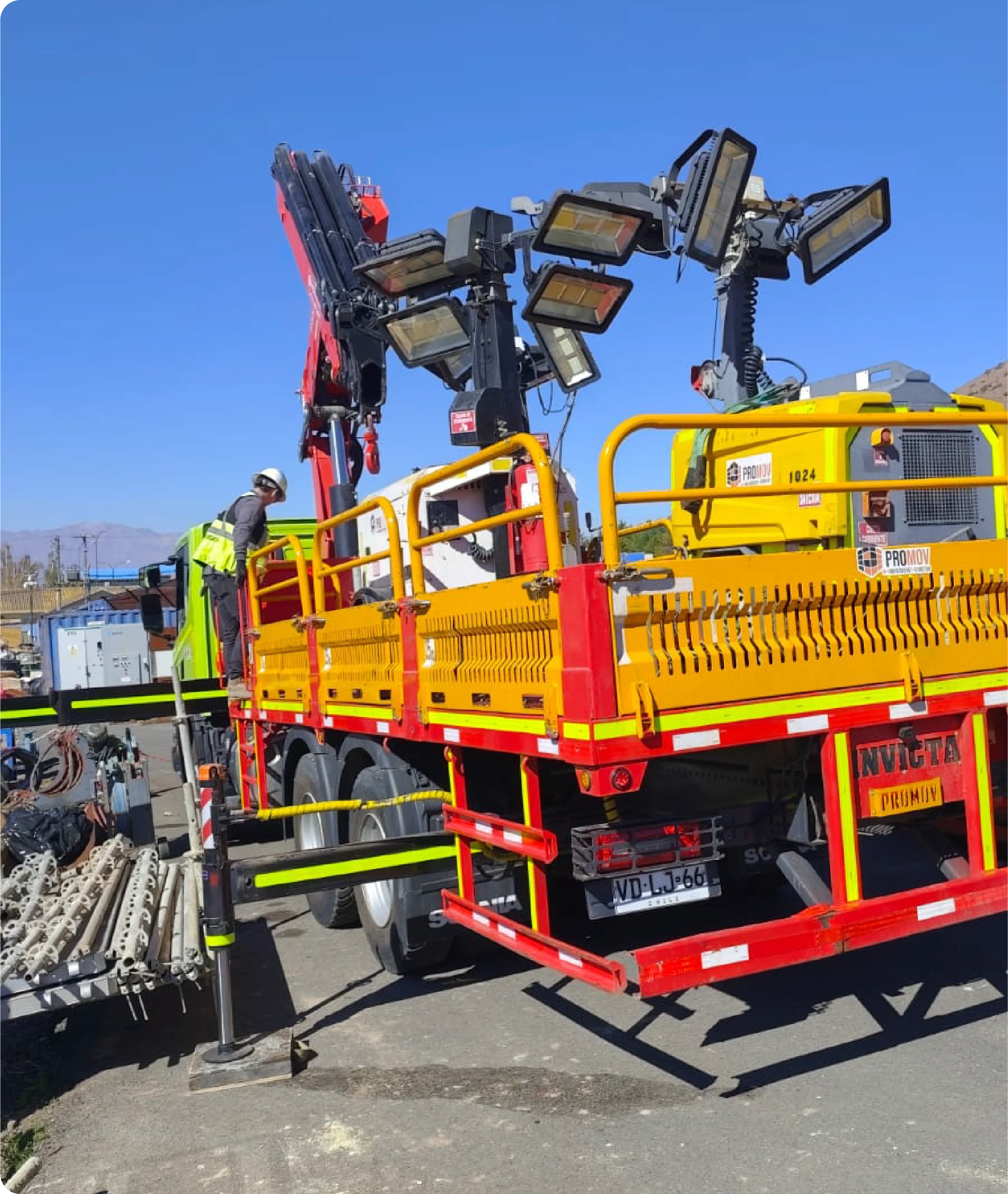Equipo de iluminación y maquinaria disponible para arriendo